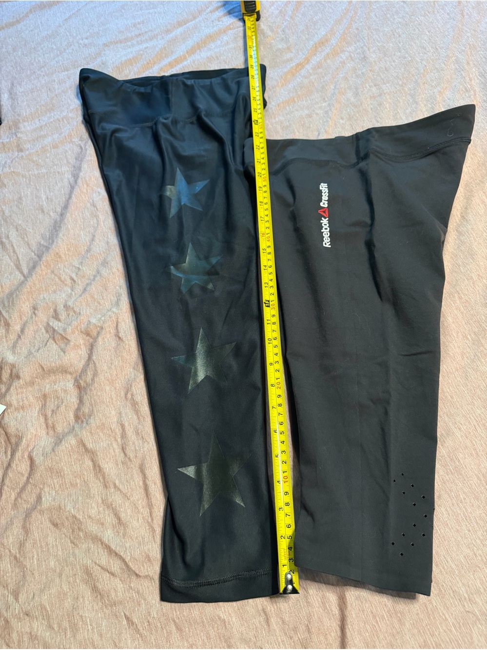 2 pair of women’s capri Reebok CrossFit Black Athletic Leggings with Star small